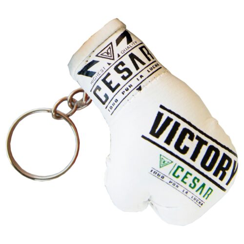 Llavero guante de boxeo blanco